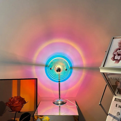 Sunset Table Lamp Projection Rainbow Night Light Aesthetic Vibes/Atmosphere Home Decoration USB LED Lighting for Wall Decor Lights